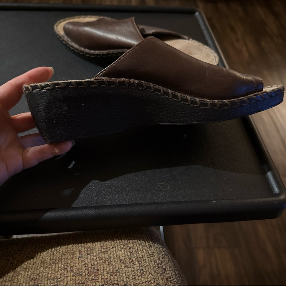 Duck Head Dark Brown Leather Slide Sandals